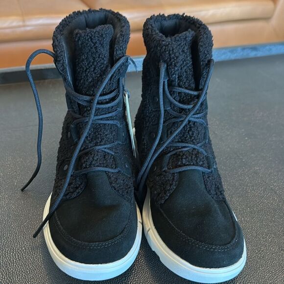 Sorel Explorer Next Joan Faux Shearling Black Boots size 8.5 - Picture 3 of 10